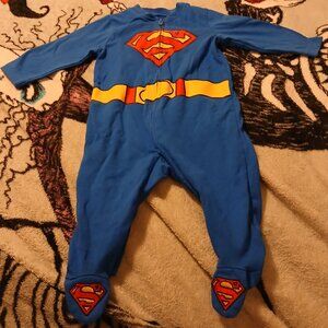 Dc Comics Superman Infant Baby 3 - 6 Months Long Sleeve Footed Onesie